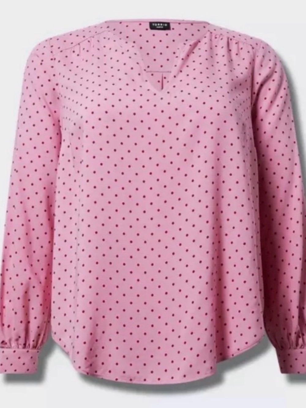 torrid Pink Blouse with Red Polka Dots